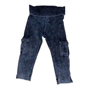 Hard Tail Cargo Pants Blue Mineral Wash Fold Down M